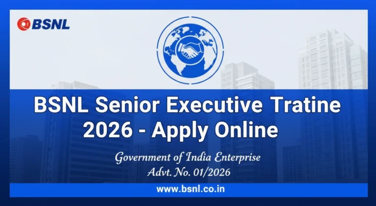 BSNL Senior Executive Trainee Recruitment 2026 Apply Online