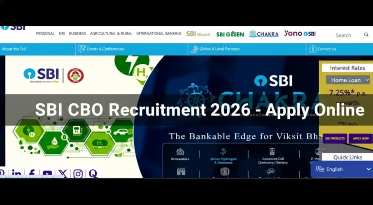 SBI CBO Recruitment 2026 Online Form
