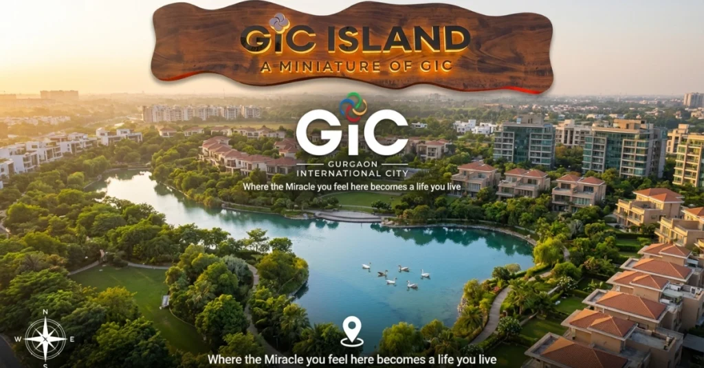GIC Island Gurgaon green township with lake
