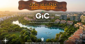 GIC Island Gurgaon green township with lake